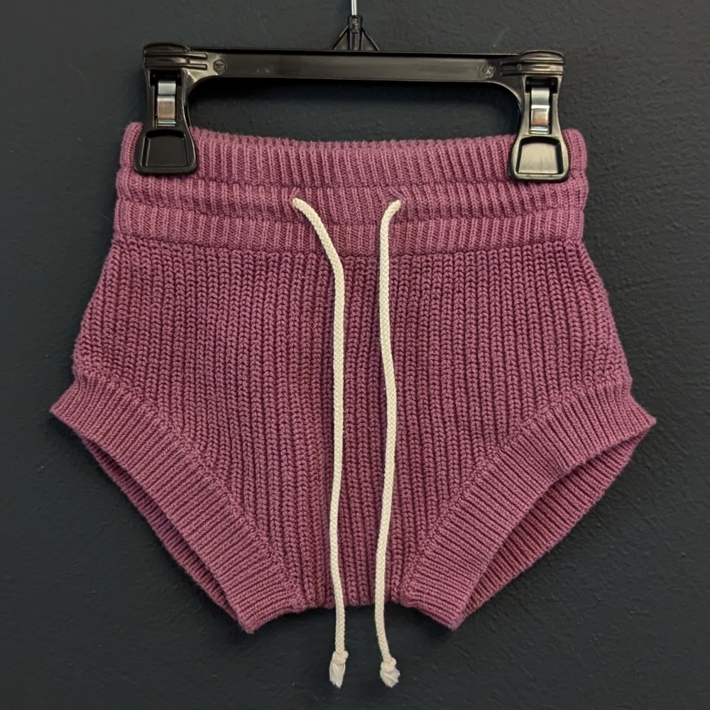 Our Folk Mauve/Purple Knit Shorts with Drawstring - 2T